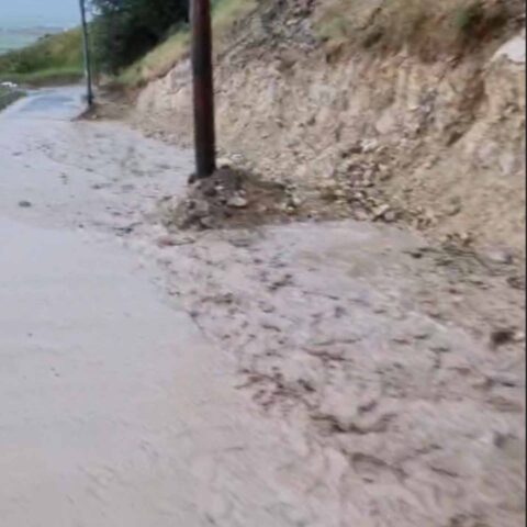 وضعیت جاده پارک جنگلی پس از باران شدید امروز